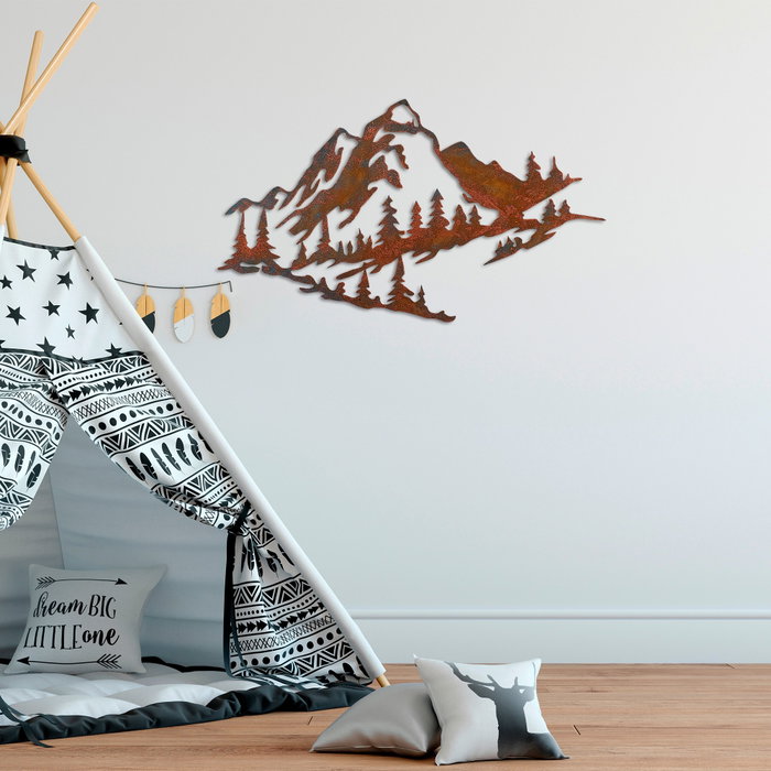 Wallity Mountain - 3 Escultura de pared de metal Multicolor